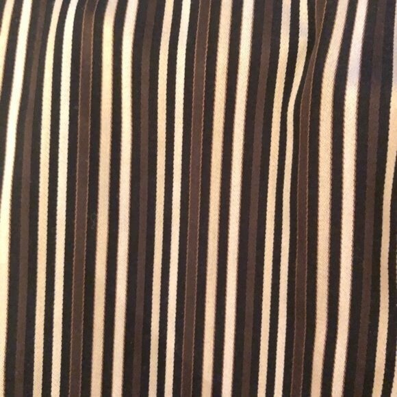 PERRY ELLIS-Brown Stripes 100% Cotton button front Mens Dress Shirt Size X-LARGE - Picture 6 of 6